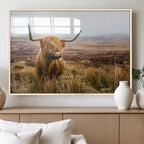 Scottish Highland Cow Canvas Wall Art, Rustic Farmhouse Decor