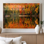 Forest Reflection Art | Autumn Forest Reflection Wall Art | Triptych Canvas Print