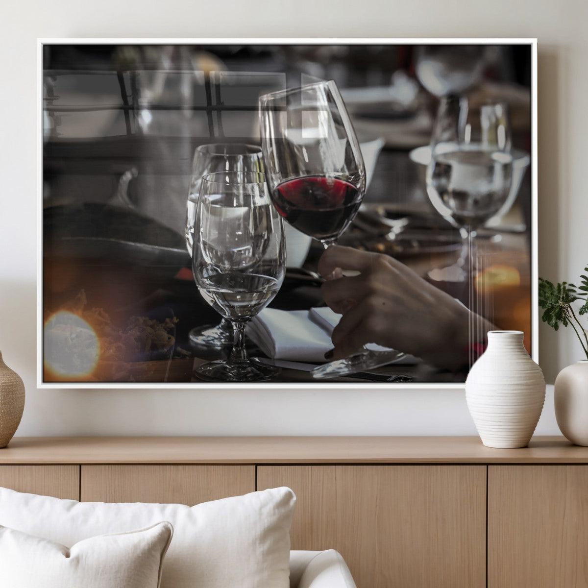 Red Wine and Glass Canvas Print
