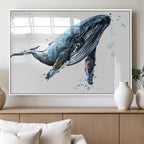 Watercolor Whale Wall Art Canvas Print