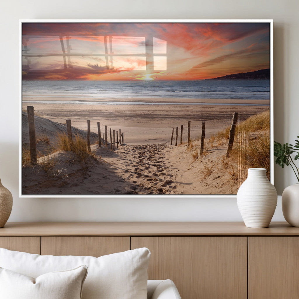 Sunset on the Sea Wall Art Canvas Print