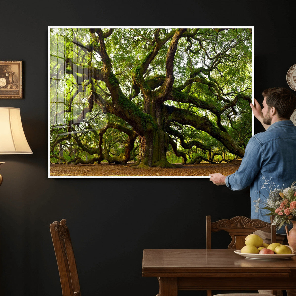 Angel Oak Tree Wall Art Canvas Print | Forest Tree Nature Photography Print