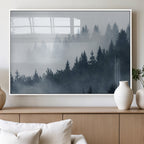 Foggy Pine Forest Wall Art Canvas Print