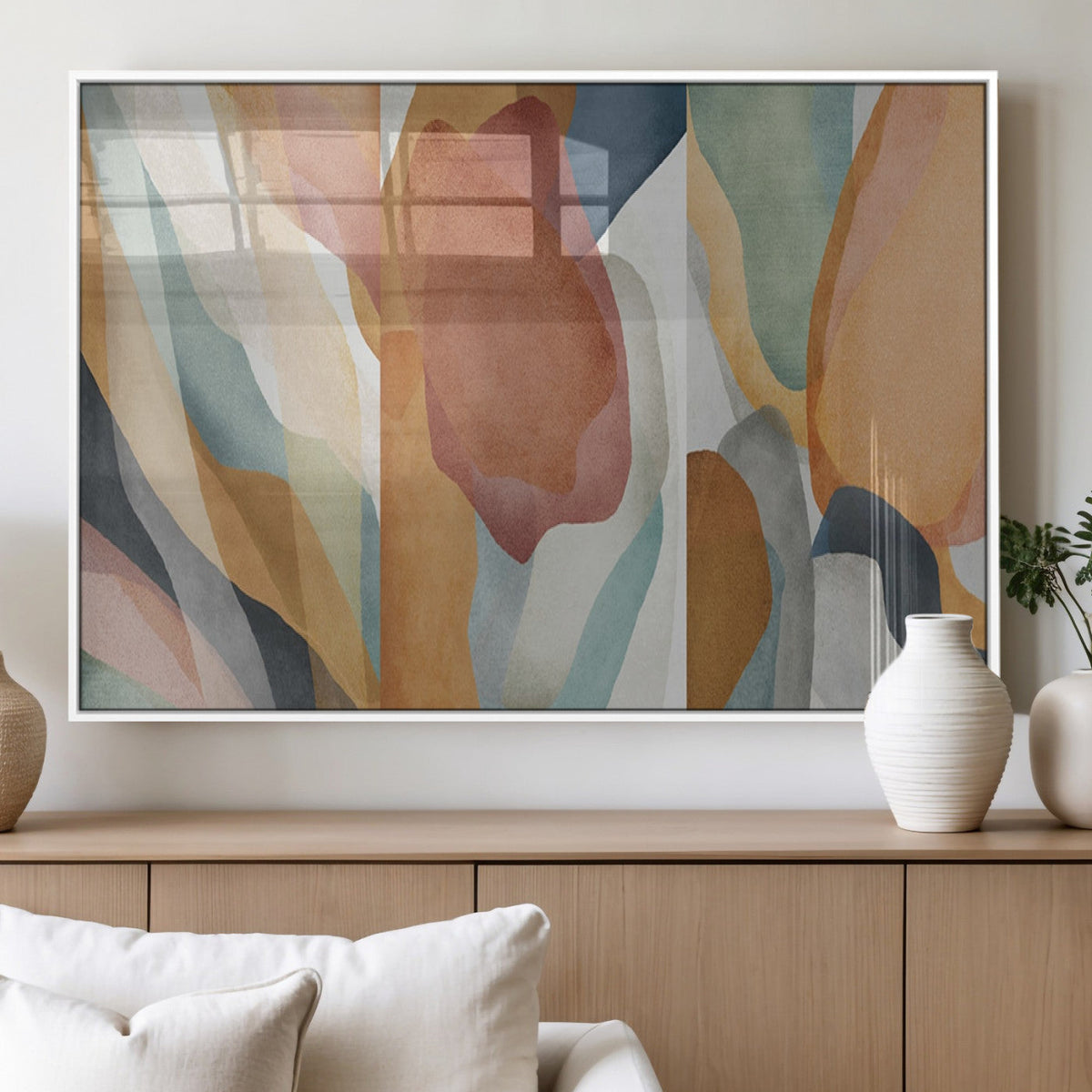 Boho Wall Art Canvas Print Set, Watercolor Boho Wall Art
