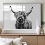 Fanny Scottish Highland Cow Cattle Art Print Farmhouse Wall Art Canvas Print