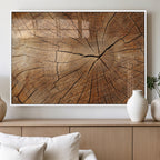 Tree Ring Canvas Art, Rustic Wood Grain Wall Art, Tree Slice Decor for Modern Homes