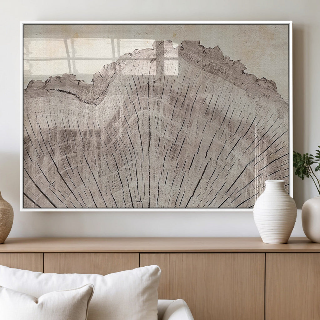 Tree Ring Wall Art Triptych, Rustic Wood Ring Canvas Print
