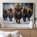 Buffalo Wall Art Canvas Print, American Bison Herd Wall Art