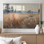 Golden Fields Canvas Wall Art Print | Serene Minimalist Landscape for Modern Decor