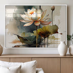Lotus Flower Watercolor Canvas Print | A Symbol of Serenity and Growth in Soft Watercolors