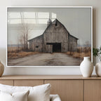Farmhouse Rustic Barn Wall Art Canvas Print, Framed and Ready to Hang
