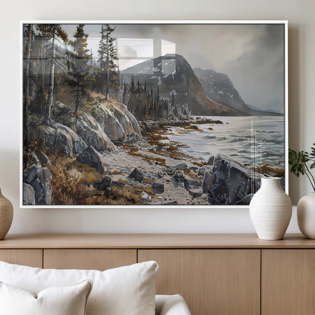 Serene Coastal View of Acadia National Park