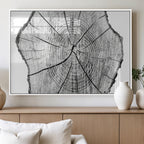 Rustic Tree Ring Wall Art Canvas Print, Framed and Ready to Hang