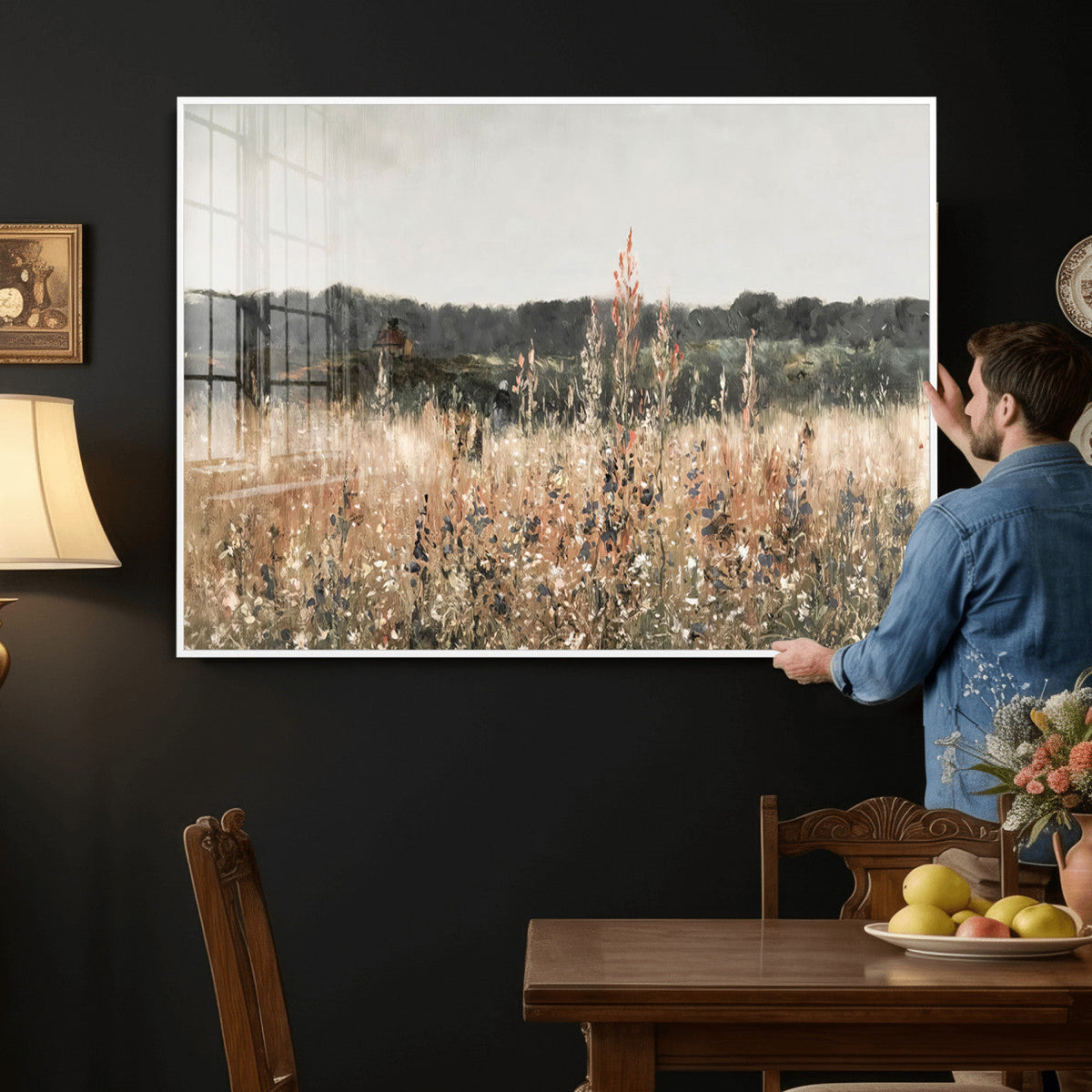 Rustic Field Landscape Wall Art Print, Giclee Canvas Wall Art