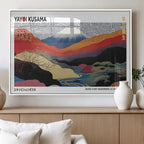 Framed Yayoi Kusama 1986 Wall Art Print | Japanese Wabi Sabi Vibrant Abstract Landscape Canvas