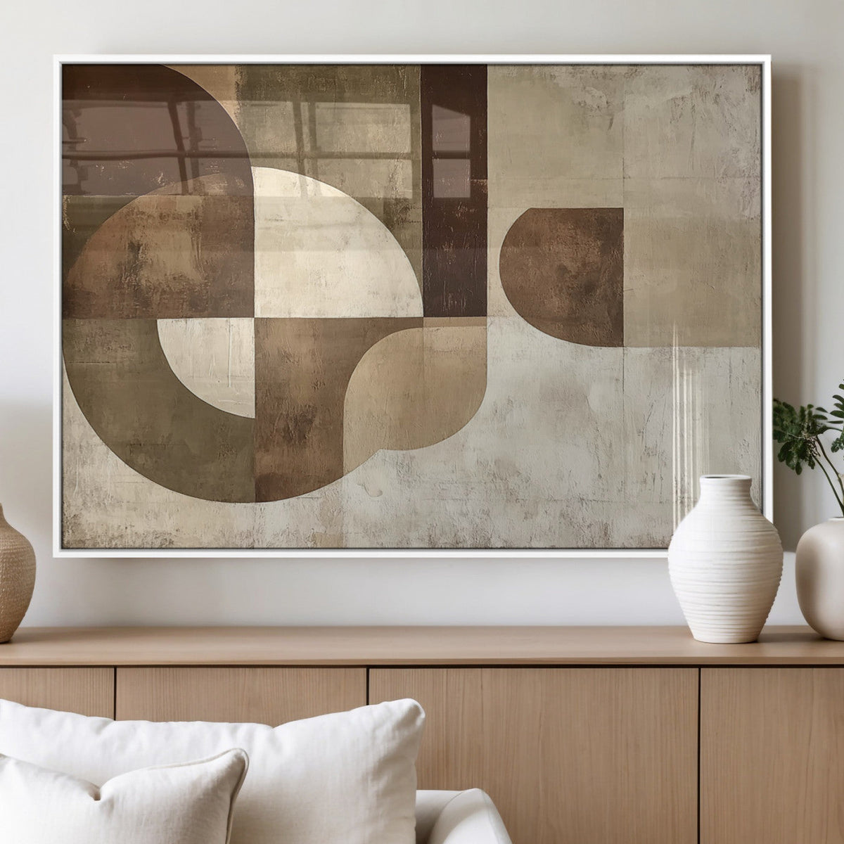 Wabi Sabi Geometric Wall Art | Abstract Modern Minimalist Canvas Print