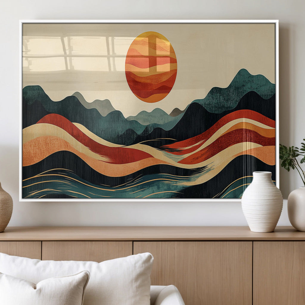 Mountain Triptych Wall Art Canvas Print | Western Boho Pine Tree Nature Print