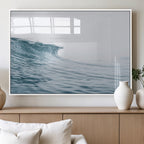 Ocean Wave Wall Art Canvas Print, Framed Coastal Decor Art, Modern Minimalist Ocean