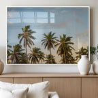 Palms Wall Art Canvas Print, Framed Tropical Coastal Nature Scene