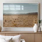 Desert Plains Wall Art Canvas Print, Golden Light Over Dry Grass and Open Horizon