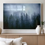 Foggy Pines Misty Forest Wall Art Print