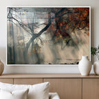 Sunlit Autumn Forest Wall Art Canvas Print