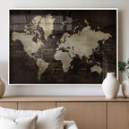 World Map Wall Art Canvas Print | Framed Travel Map Wall Art