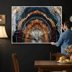 Abstract Wood Grain Canvas Print, Tree Ring Pattern Wall Art, Extra Large Living Room Wall Decor