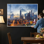 Atlanta Skyline Wall Art Canvas Print, Atlanta Downtown Night Cityscape