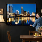 Austin Skyline Wall Art Canvas Print, Austin Downtown Night Cityscape