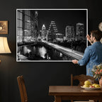 Austin Skyline Wall Art Canvas Print, Austin Downtown Night Cityscape