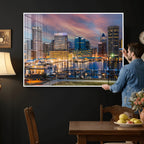 Baltimore Skyline Wall Art Canvas Print, Baltimore Downtown Night Cityscape