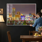 Baltimore Skyline Wall Art Canvas Print, Baltimore Downtown Night Cityscape