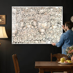 Abstract Bison Wall Art Canvas Print, Abstract Animal Art for Cabin Decor