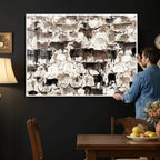 Abstract Texas Longhorn Print, Longhorn Herd Print