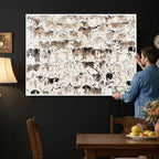 Abstract Texas Cow Canvas Print for Cabin and Western Home Decor