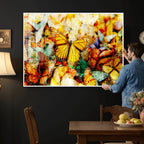 Butterfly Wall Art Canvas Print | Colorful Abstract Nature Artwork