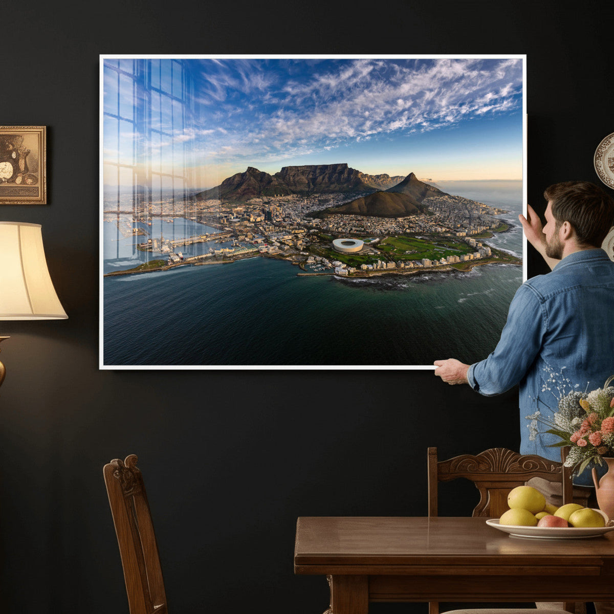 Cape Town Wall Art Canvas Print | Table Mountain Coastal Skyline Panorama