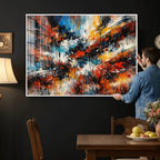 Lyrical Abstract Wall Art Canvas Print, Orange Blue Abstract