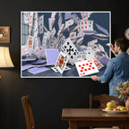 Playing Cards Canvas Wall Art | Casino Game Room Decor