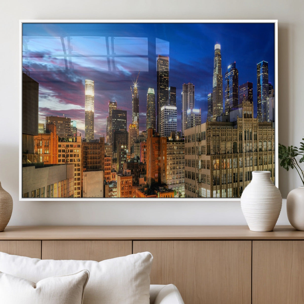 Los Angeles Night Wall Art Canvas Print