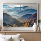 Misty Mountain Sunrise Triptych Canvas Print | Autumn Landscape Wall Art