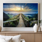 Mountain and Sunset Wall Art Canvas Print