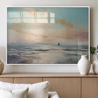 Abstract Ocean Wall Art, Boat Wall Art Canvas Print