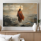 Jesus Walking on Water, Christian Wall Art, Jesus Christ Oil Painting Style Print