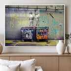 Banksy Life is Short Wall Art, Iconic Graffiti Street Art Canvas Print