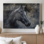 Large Abstract Horse Wall Art Canvas Print, Farmhouse Wall Art