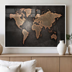 World Map Canvas Print | Framed Travel Map Wall Art for Couples