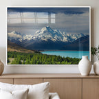 Mount Cook and Lake Pukaki Canvas Wall Art Print | Majestic Snow Capped Peaks