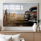Old Rustic Classic Car Wall Art Canvas Print